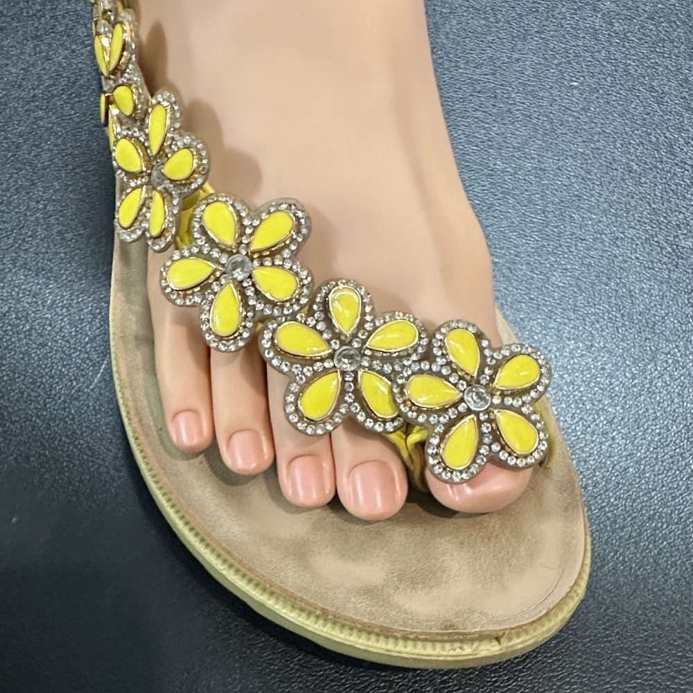 Annie Yellow Floral Women's Sandals